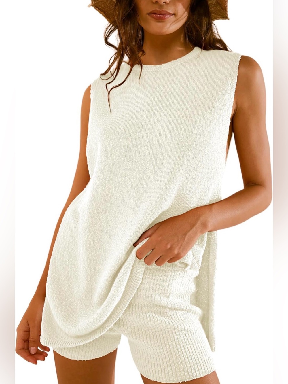 Women’s Summer Knit Lounge Set - Cream